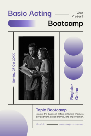 Bootcamp'ta Temel Oyunculuk Becerileri Pinterest Tasarım Şablonu