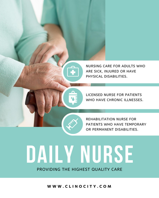Nursing Services Ad on Green Poster 16x20in Πρότυπο σχεδίασης