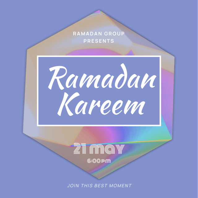 Ramadan Kareem Holiday Announcement Animated Post Design Template