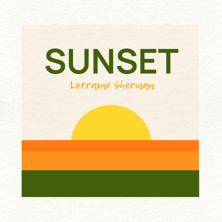 Abstract Illustration of Sunset Album Cover Design Template