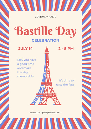 Bastille Day Celebration Announcement Poster Modelo de Design