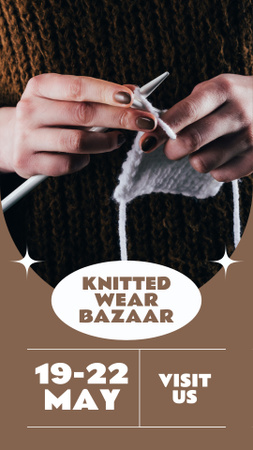 Platilla de diseño Knitted Wear Bazaar Announcement Instagram Story