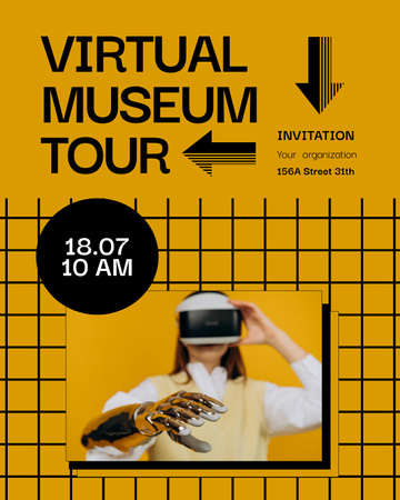Invitation to Virtual Museum Tour Poster 16x20in Design Template