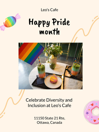Invitation to LGBT-Friendly Cafe Poster USデザインテンプレート