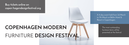 Designvorlage Möbel Festival Anzeige mit stilvollem modernem Interieur in Weiß für Tumblr