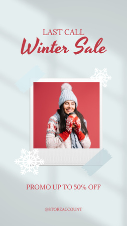 Promo Discounts for Winter Sale Instagram Story Design Template