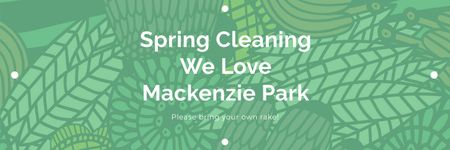 Spring Cleaning Event Invitation Green Floral Texture Twitterデザインテンプレート