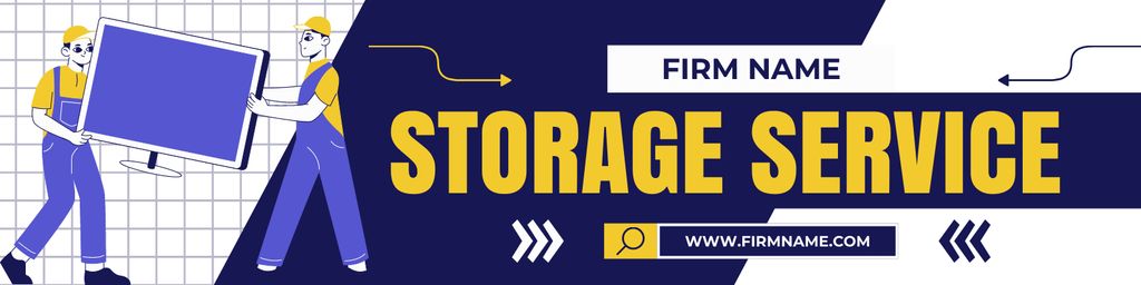 Ad of Storage Service with Men carrying TV Twitter Design Template