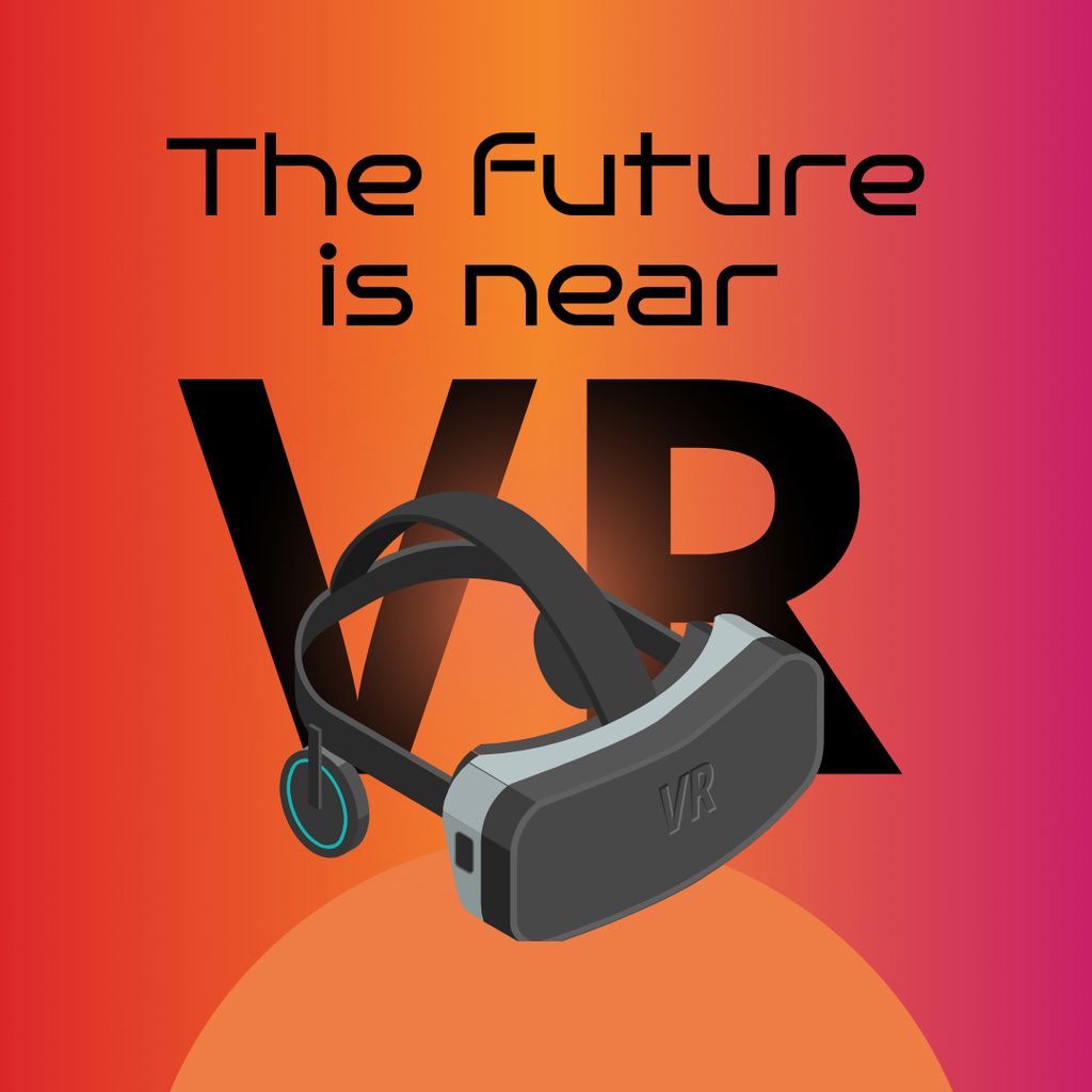 Promotion Of VR Glasses As Future Technology Instagram Tasarım Şablonu