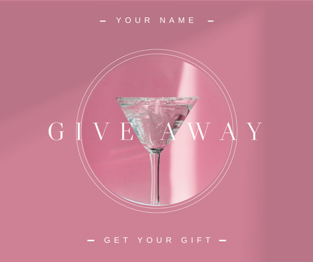 Bar Promotion with Cocktail And Giveaway Facebook Design Template