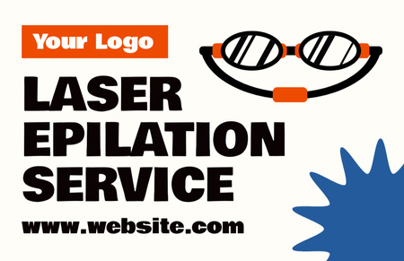 Modèle de visuel Emblème pour le salon d'épilation au laser sur blanc - Business Card 85x55mm
