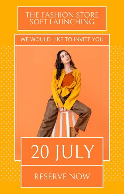 Fashion Store Ad Layout Invitation 4.6x7.2in tervezősablon