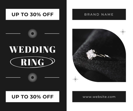 Discount on Wedding and Engagement Rings Facebook Design Template