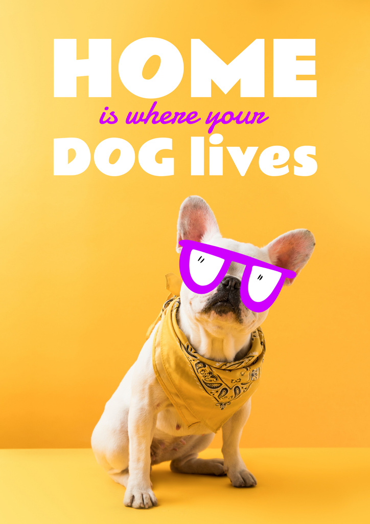 Cute Phrase with Funny Dog Poster tervezősablon