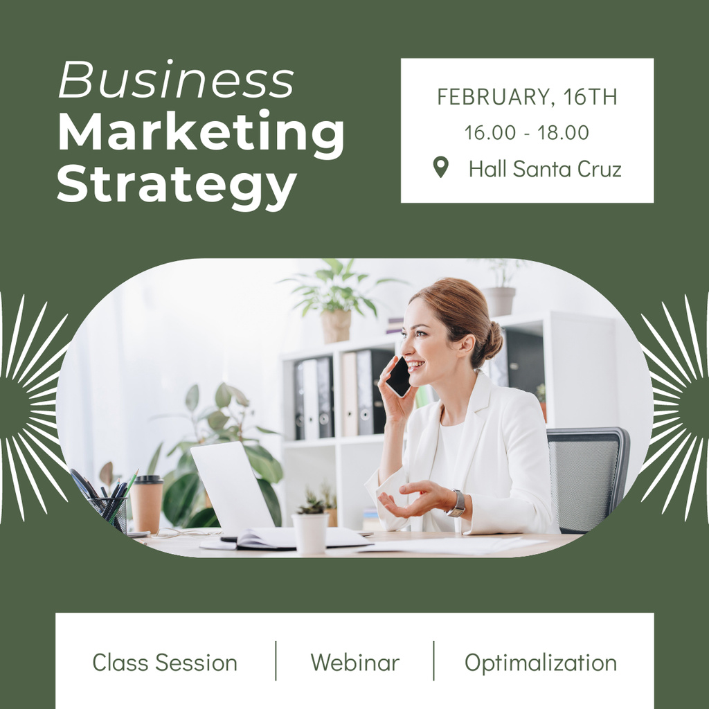 Marketing Strategy Webinar for Business LinkedIn post tervezősablon