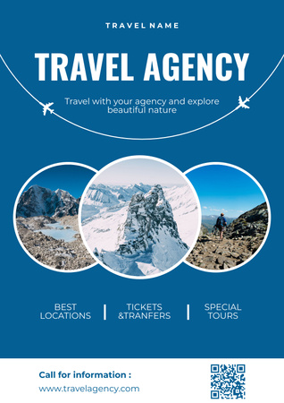 Plantilla de diseño de Tour Oferta de Agencia con Collage de Bellos Paisajes Poster 