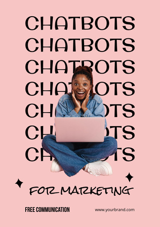 Designvorlage Online Chatbot Services für Poster