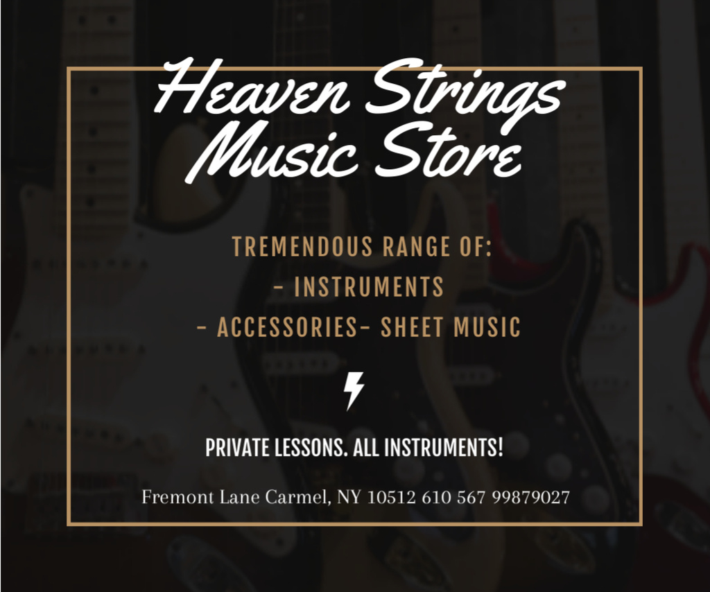 Heaven Strings Music Store Medium Rectangle – шаблон для дизайну
