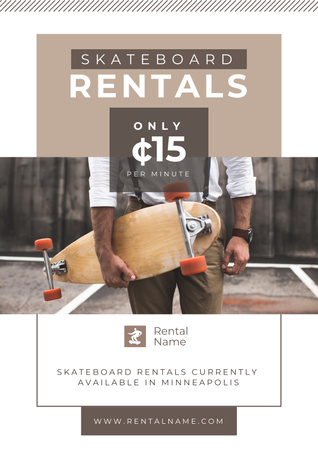 Ontwerpsjabloon van Poster van Skateboard Sale Announcement