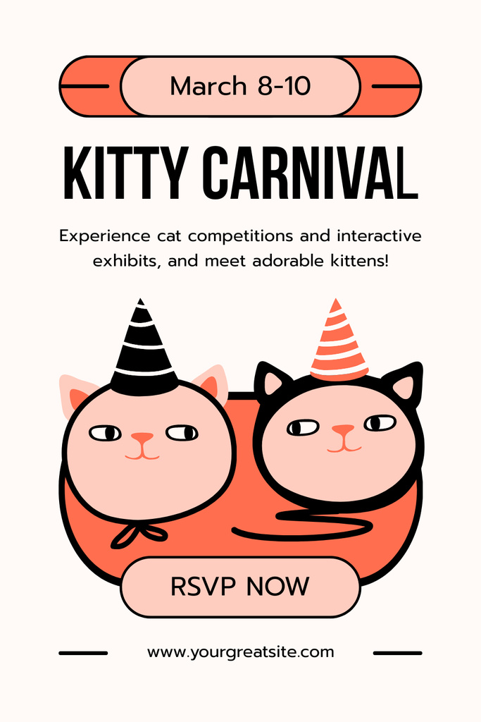 Designvorlage Invitation to Local Cat Show für Pinterest