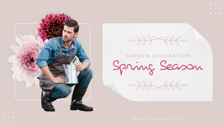 Spring Garden Decoration Service Offer Youtube Thumbnail Design Template