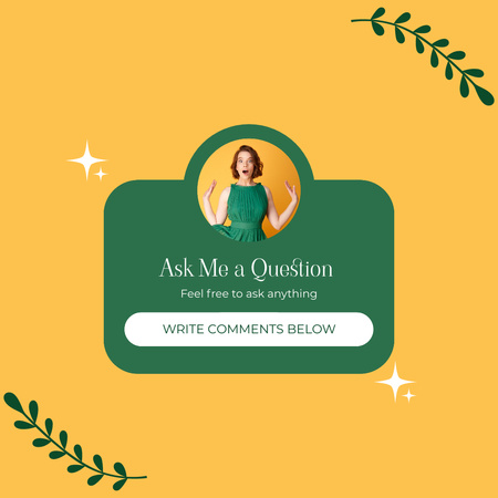 Template di design Tab for Asking Questions with Young Woman Instagram