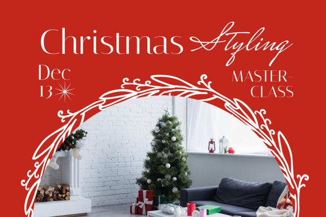 Lovely Christmas Holiday Styling Masterclass Offer Flyer 4x6in Horizontal Πρότυπο σχεδίασης