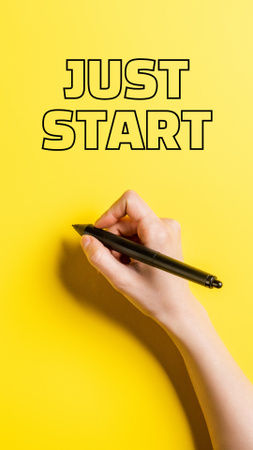 Plantilla de diseño de Cita inspiradora de "Just Start" para escritores Instagram Story 