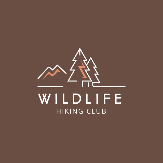 Hiking Club Emblem with Trees Logo Modelo de Design