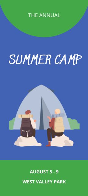 Announcement of The Annual Summer Camp Invitation 9.5x21cm Design Template