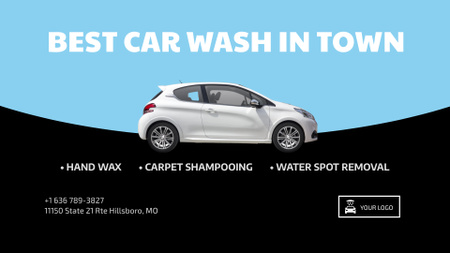 Modèle de visuel Promotion du service de lavage de voiture avec shampoing pour tapis - Full HD video