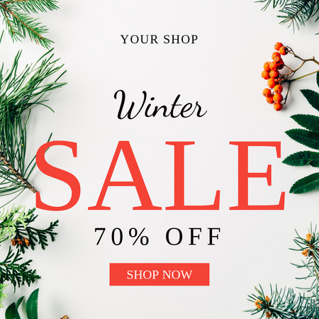 Winter Sale of Presents Instagram Design Template