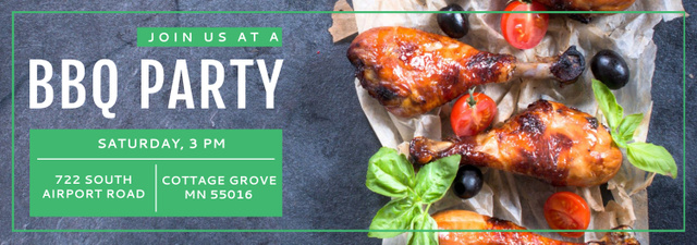 BBQ Party Invitation Grilled Chicken Tumblr – шаблон для дизайну
