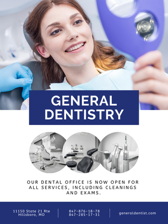Providing Services in Modern Dentistry Poster US Design Template