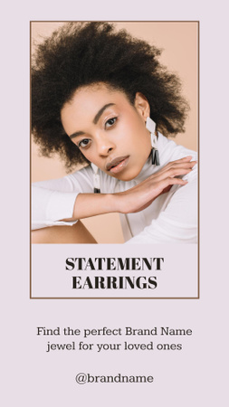 Statement Earrings Sale Offer Instagram Story Design Template