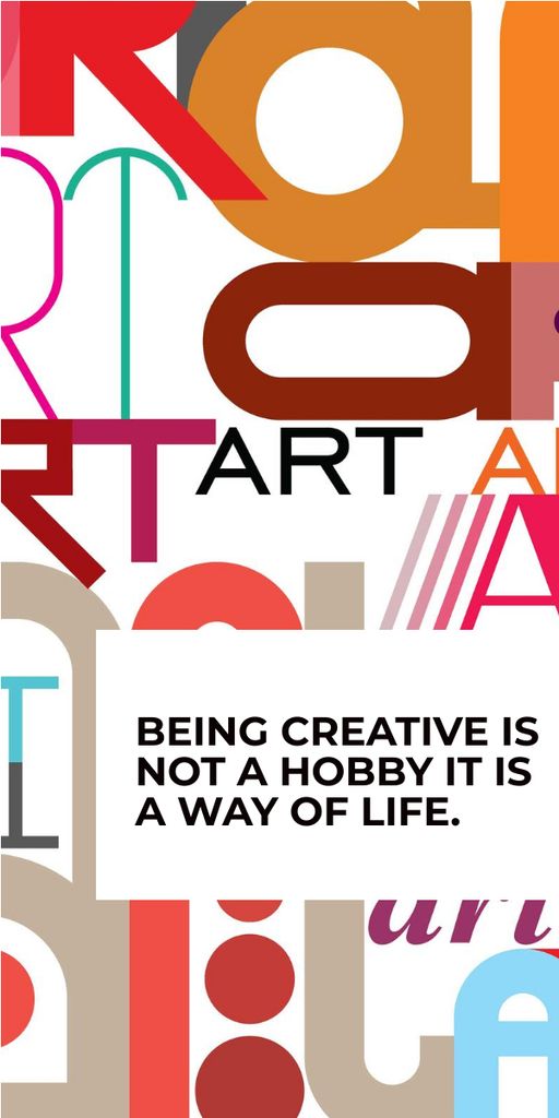 Creativity Quote on colorful Letters Graphic Πρότυπο σχεδίασης