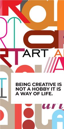 Creativity Quote on colorful Letters Graphic Design Template