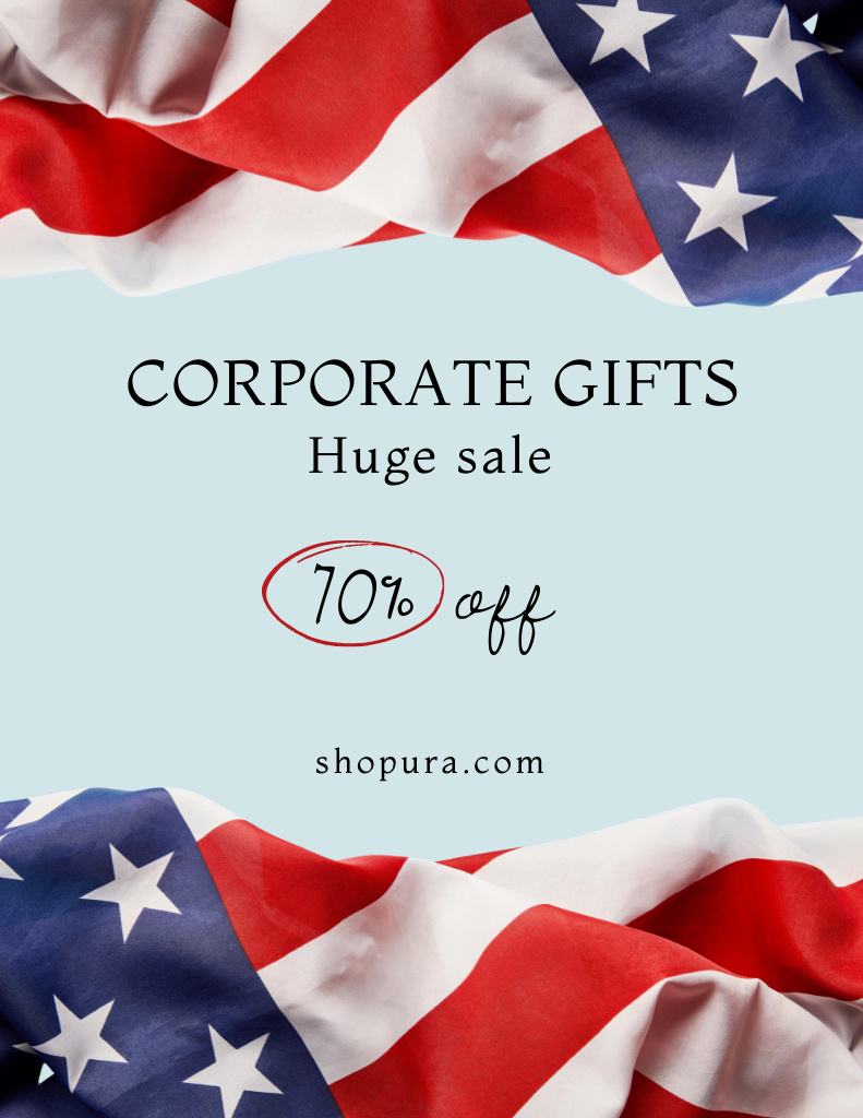 Modèle de visuel Budget-friendly Offer of Corporate Gifts on USA Independence Day - Poster 8.5x11in
