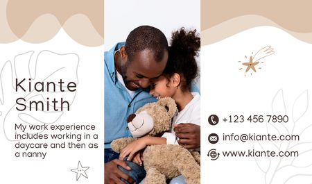 Child Care Specialist Introductory Card Business card Πρότυπο σχεδίασης