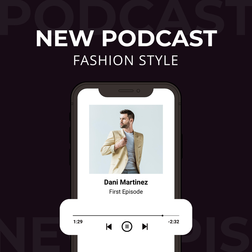 Fashion Podcast Promotion Instagram Design Template