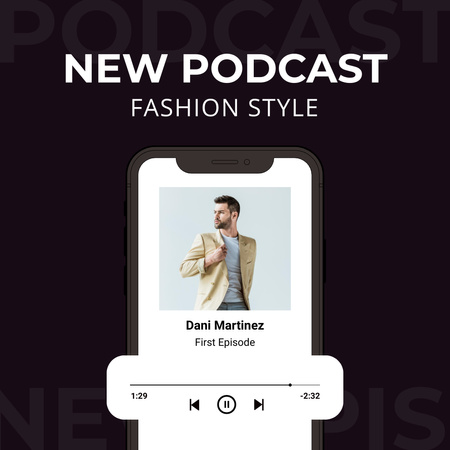 Designvorlage Fashion Podcast Promotion für Instagram