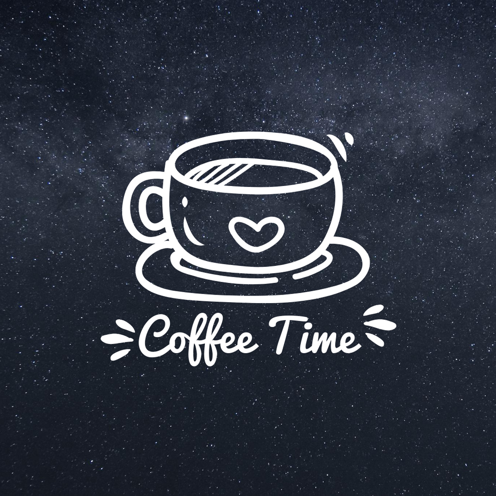 Coffee Cup with Heart Logo 1080x1080px Šablona návrhu
