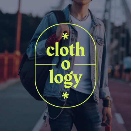 Stylish Young Man with Backpack Logo Design Template