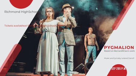Theater Invitation Actors in Pygmalion Performance Title Tasarım Şablonu