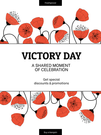 Victory Day Celebration Announcement Poster 36x48in Modelo de Design