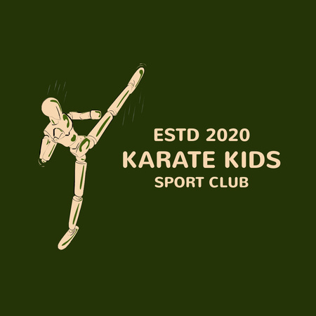 karate leckék gyerekeknek Logo tervezősablon