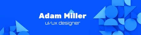 Work Profile of Web Designer on Blue LinkedIn Cover Design Template
