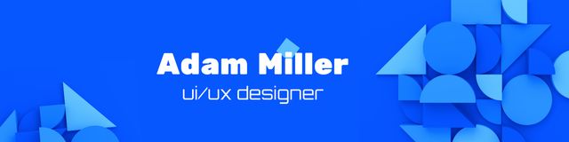 Work Profile of Web Designer on Blue LinkedIn Cover Design Template