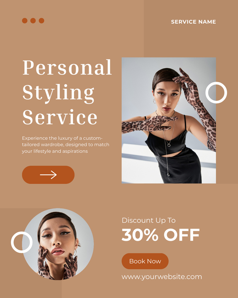 Designvorlage Personal Stylist Services Discount für Instagram Post Vertical