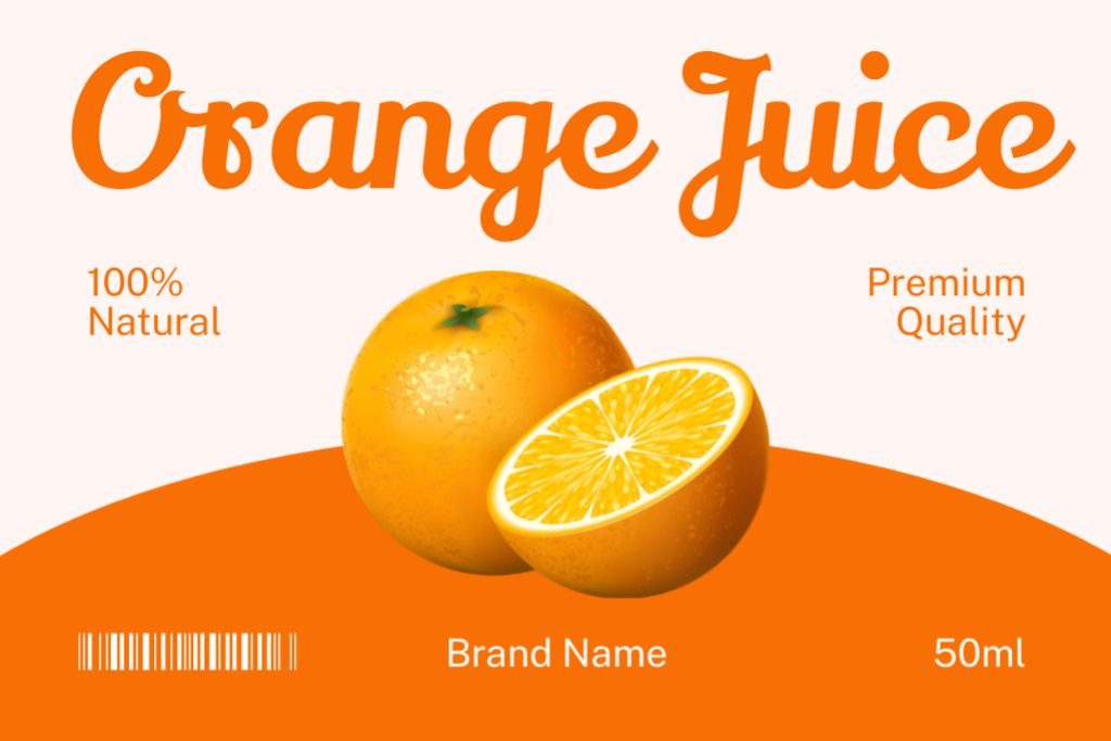 Premium Quality Orange Juice In Package Offer Label Tasarım Şablonu